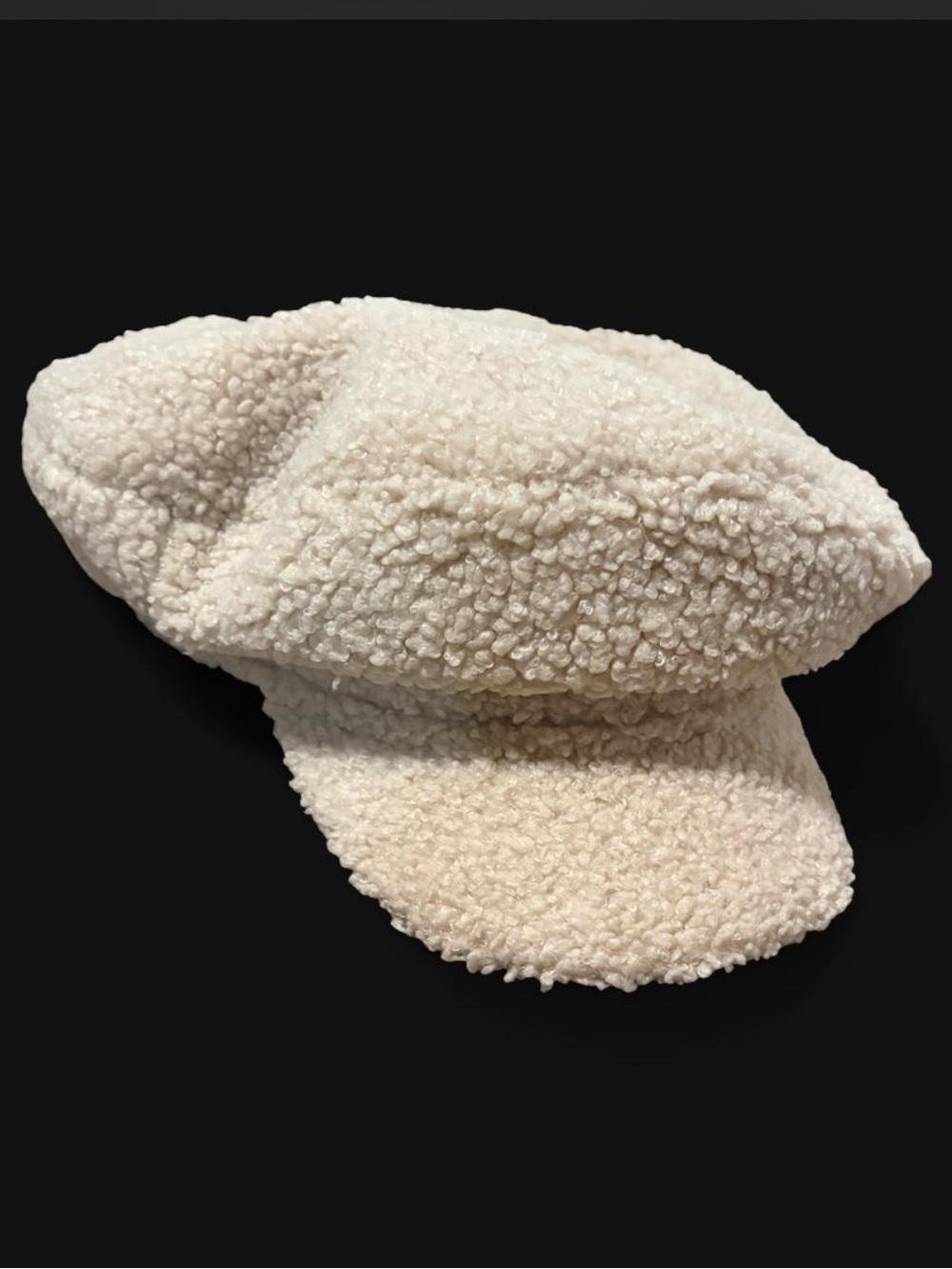 Cream Sherpa Newsboy Cap - Accessories